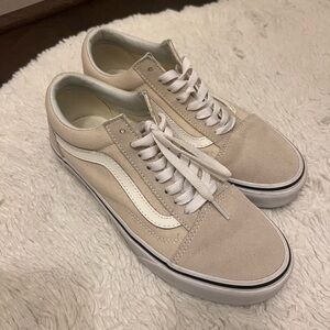 Vans women's Tan and White Sneakers